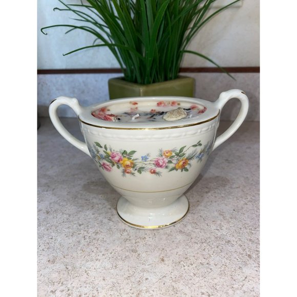 Homer Laughlin Vintage Handmade Candle - Sandalwood Peony Tangerine - Picture 2 of 6